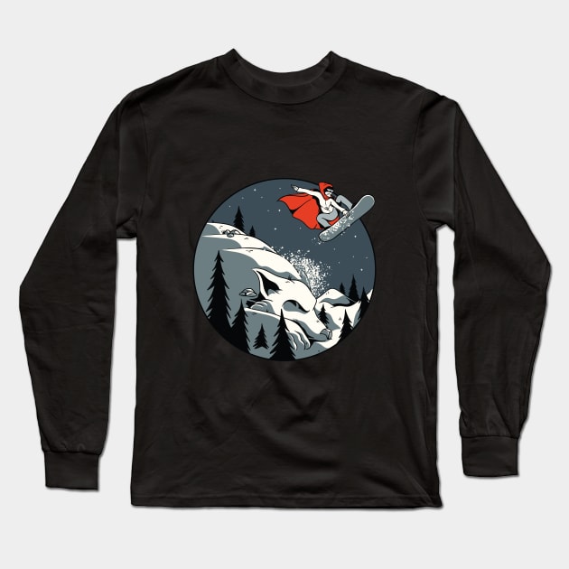 red hood snowboarder Long Sleeve T-Shirt by D.O.A